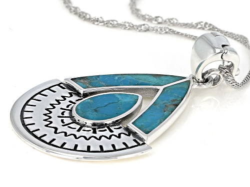 Southwest Style By JTV™, Inlay Turquoise Rhodium Over Sterling Silver Enhancer 18