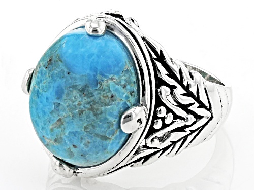 Southwest Style By JTV™ Turquoise Rhodium Over Sterling Silver Ring - Size 7