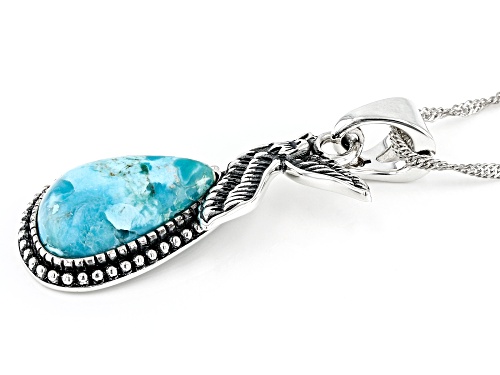Southwest Style By JTV™ Blue Composite Turquoise Rhodium Over Silver Enhancer with 18
