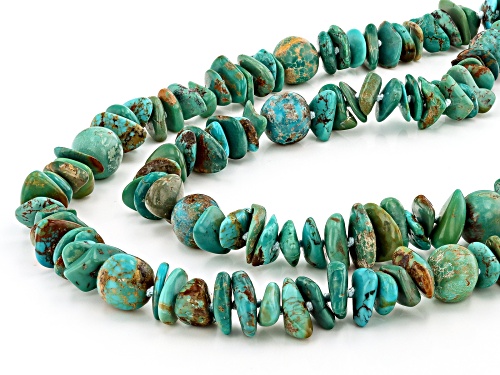 Southwest Style By JTV™ Multi-Color Turquoise Chip and Beaded Strand Necklace - Size 36