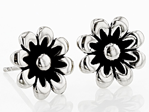 Southwest Style By JTV™ Rhodium Over Sterling Silver Flower Stud Earrings