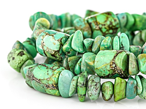 Southwest Style By JTV™ Multi-Shaped Green Turquoise Set of 3 Stretch Bracelets