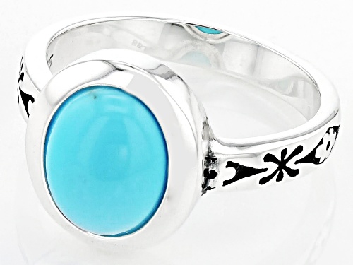 Southwest Style by JTV™ Oval Sleeping Beauty Turquoise Sterling Silver Ring 10x8mm - Size 10