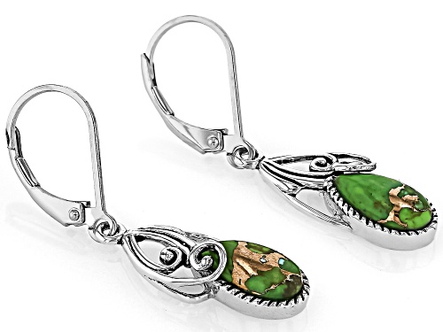 Southwest Style by JTV™ 10x5mm Green Mohave Turquoise Sterling Silver Earrings