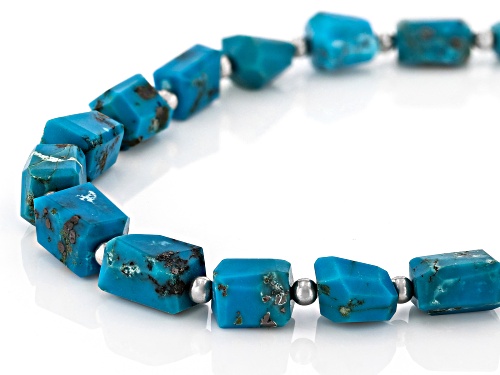 Southwest Style by JTV™ Nugget Beaded Kingman Turquoise Sterling Silver Necklace - Size 18