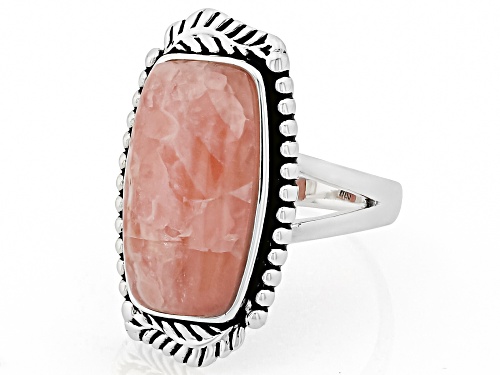 Southwest Style by JTV™ 18x10mm Rhodochrosite Sterling Silver Statement Ring - Size 8
