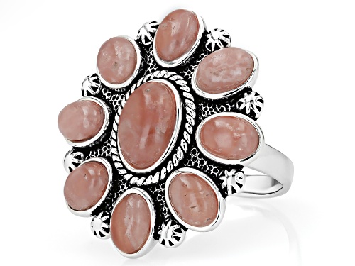 Southwest Style by JTV™ Rhodochrosite Sterling Silver Ring - Size 8