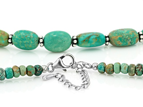 Southwest Style by JTV™ Green Turquoise Sterling Silver Beaded Strand Necklace - Size 18