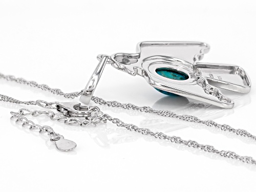Southwest Style by JTV™ 9x7mm Blue Turquoise Sterling Silver Eagle Pendant With 18