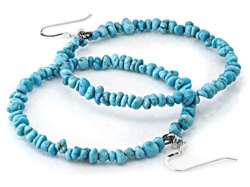 Southwest Style by JTV™ Sleeping Beauty Turquoise Silver Tone & Sterling Silver Circle Earrings