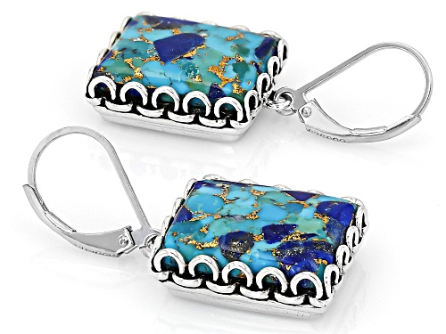 Southwest Style by JTV™ Blended Turquoise & Lapis Sterling Silver Earrings