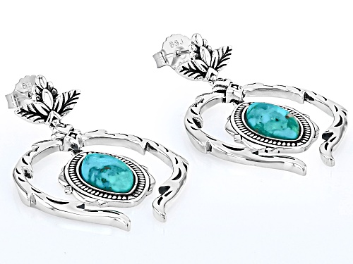 Southwest Style by JTV™ 13x8mm Marquise Turquoise Sterling Silver Earrings