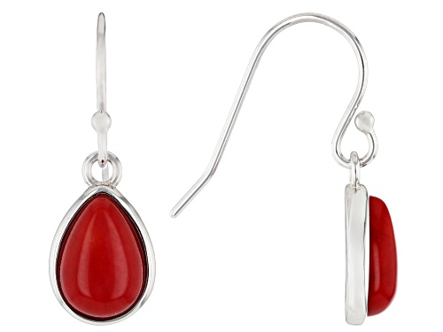 Southwest Style By JTV™ Pear Shape And Round Red Coral Sterling Silver Necklace And Earrings Set
