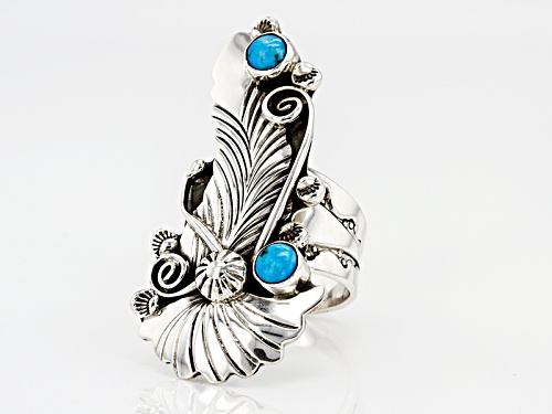 Southwest Style By Jtv™ Round Blue Turquoise Sterling Silver Ring - Size 7