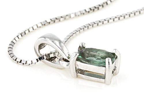 .37ct Rectangular Cushion Green Labradorite Sterling Silver Pendant With Chain