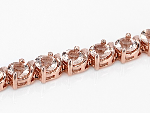 3.82ctw Morganite Silver And 18k Rose Gold Over Silver Two-Tone Bolo Bracelet Adjusts 6