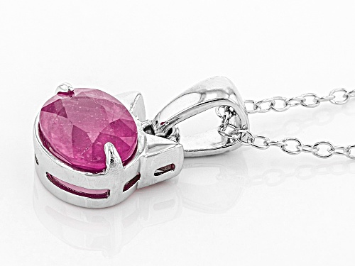 1.10CT OVAL MAHALEO (R) PINK SAPPHIRE STERLING SILVER PENDANT WITH CHAIN