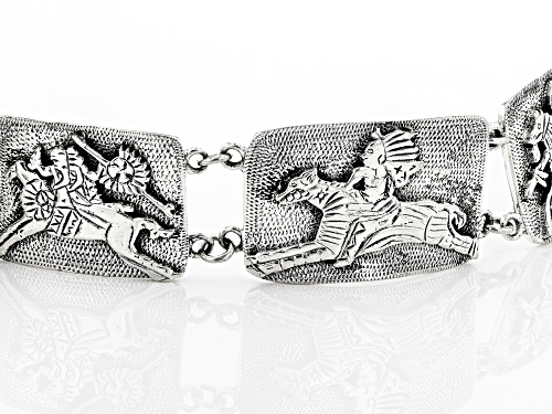 Southwest Style By JTV™ Rhodium Over Sterling Silver Native American Horse Bracelet - Size 8