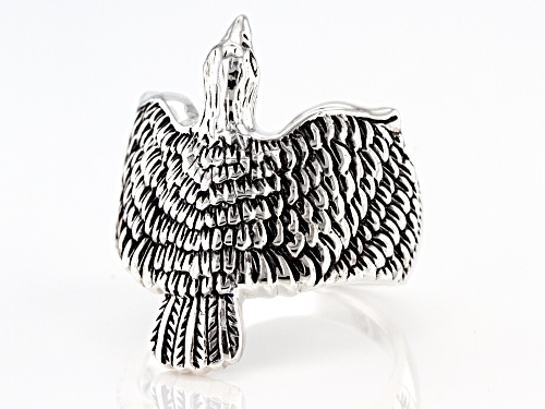 Southwest Style By JTV™ Rhodium Over Sterling Silver Mens Eagle Ring - Size 10