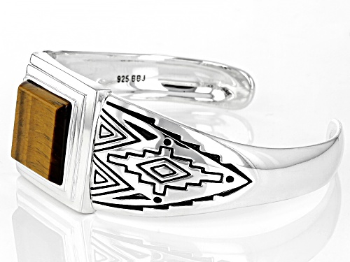 Southwest Style By JTV™ Mens Tiger's Eye Rhodium Over Silver Bracelet - Size 8.5