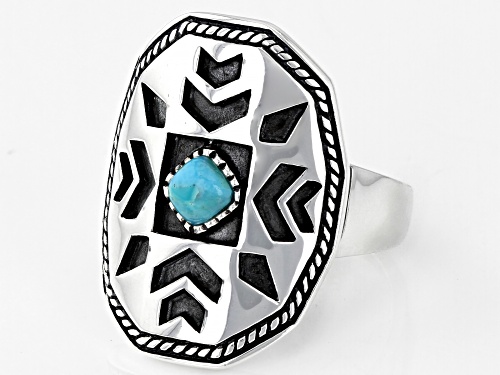Southwest Style By JTV™ Mens Turquoise Rhodium Over Silver Ring - Size 13