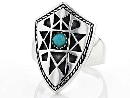 Southwest Style By JTV™ Mens Turquoise Rhodium Over Silver Ring - Size 12