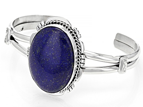 Southwest Style By JTV™ Oval Blue Lapis Rhodium Over Silver Bracelet