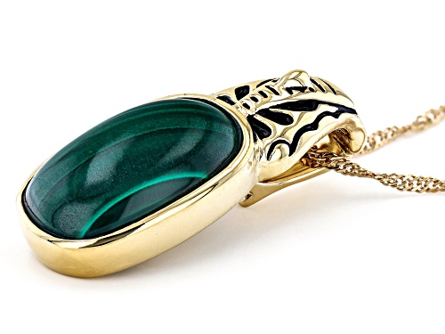 Southwest Style By JTV™ Malachite 18K Yellow Gold Over Silver Enhancer With Chain