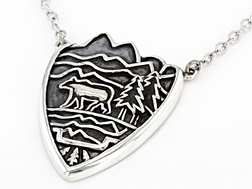Southwest Style By JTV™ Rhodium Over Silver Arrow Head Mountain Necklace