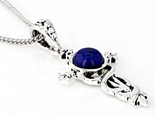 Southwest Style By JTV™ Lapis Lazuli Rhodium Over Silver Cross Pendant with Chain