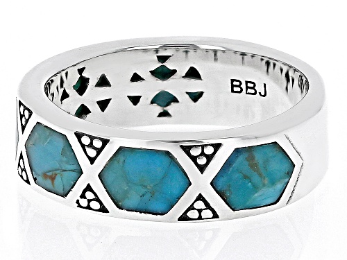 Southwest Style By JTV™ Blue Turquoise Rhodium Over Silver Ring - Size 9
