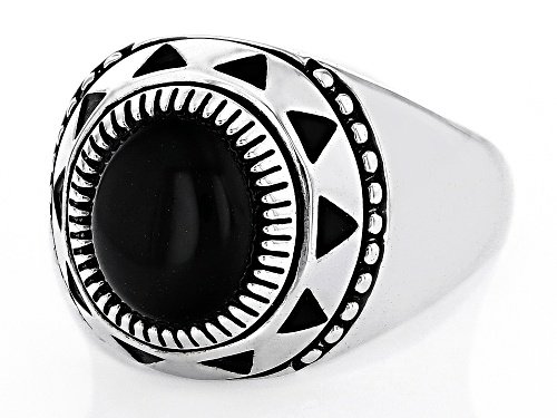 Southwest Style By JTV™ Black Onyx Rhodium Over Silver Oxidized Ring - Size 11