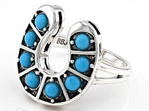 Southwest Style By JTV™  Sleeping Beauty Turquoise Sterling Silver Horseshoe Ring - Size 11