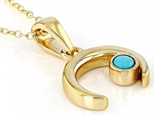 Southwest Style by JTV™ 3mm Sleeping Beauty Turquoise 18k Gold Over Sterling Silver Pendant/Chain