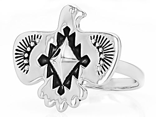 Southwest Style by JTV™ Oxidized Sterling Silver Thunderbird Ring - Size 8
