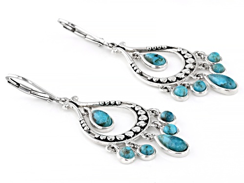 Southwest Style by JTV™ Blue Turquoise Sterling Silver Dangle Earrings