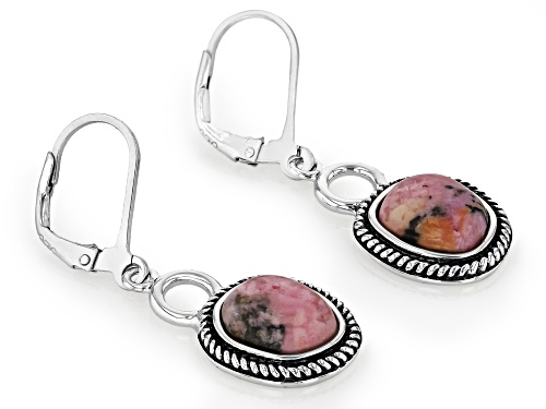 Southwest Style By JTV™ 10x8mm Rhodonite Sterling Silver Dangle Earrings