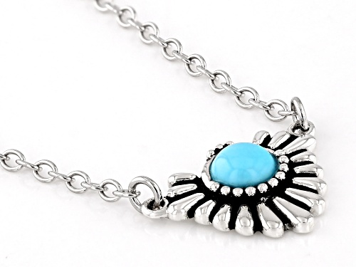 Southwest Style By JTV™ 5mm Sleeping Beauty Turquoise Oxidized Sterling Silver Necklace - Size 18