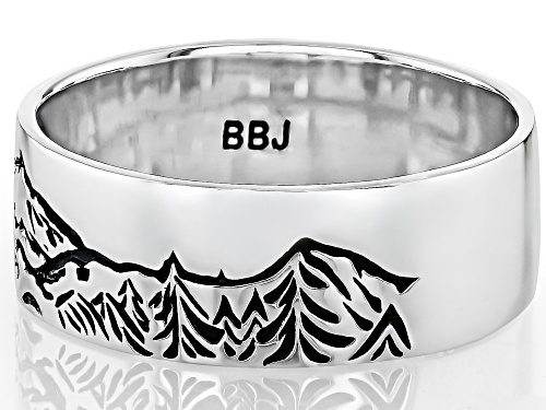 Southwest Style by JTV™ Oxidized Sterling Silver Mountain Landscape Band Ring - Size 12