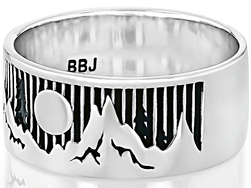 Southwest Style by JTV™ Oxidized Sterling Silver Nature Landscape Band Ring - Size 9