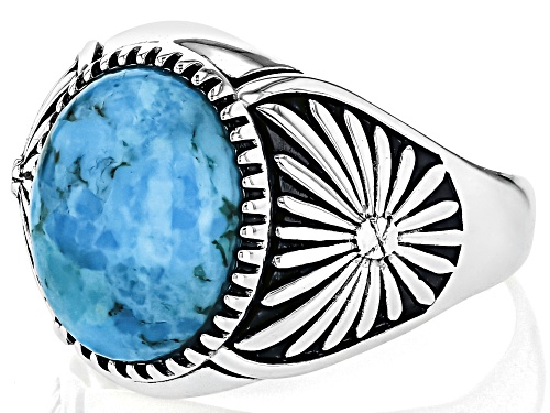 Southwest Style by JTV™ Blue Turquoise Sterling Silver Ring - Size 11
