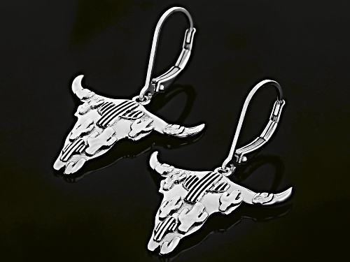 Southwest Style by JTV™ Sterling Silver Cactus & Bull Dangle Earrings