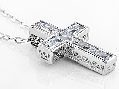 Tycoon For Bella Luce ® 2.94ctw Baguette Platineve® Cross Pendant With Chain (1.80ctw Dew)