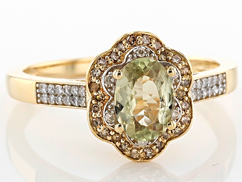 .72ct Turkish Diaspore With .11ctw Champagne And .09ctw White Diamond Accent 14k Yellow Gold Ring - Size 8