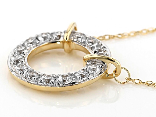 .75ctw Round White Zircon 14k Yellow Gold Circle Drop Necklace - Size 18
