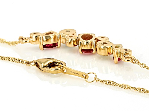 0.75ctw Multi-Stone 10K Yellow Gold Necklace With 18