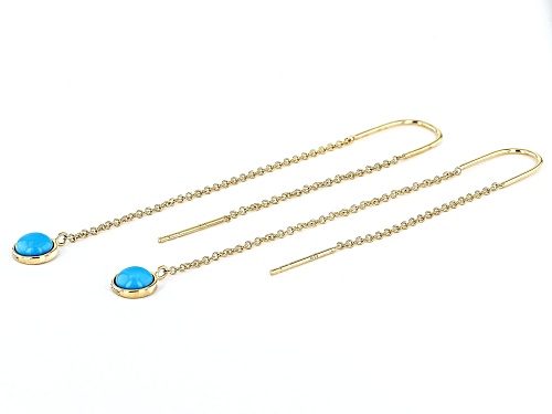 5mm Sleeping Beauty Turquoise 10k Yellow Gold Threader Earrings