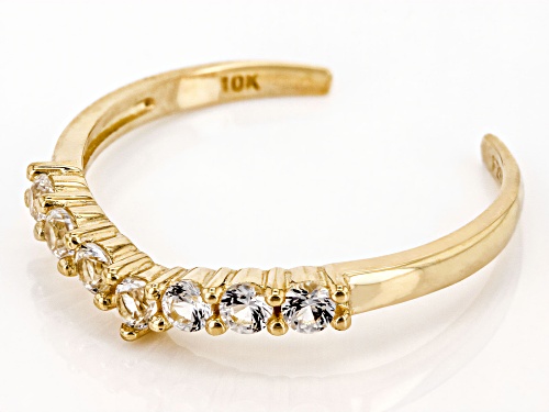 0.11ctw Lab Created White Sapphire 10k Yellow Gold Toe Ring