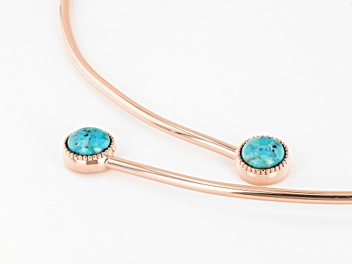 Timna Jewelry Collection™ 10mm Round Blue Turquoise Copper Collar Necklace - Size 16