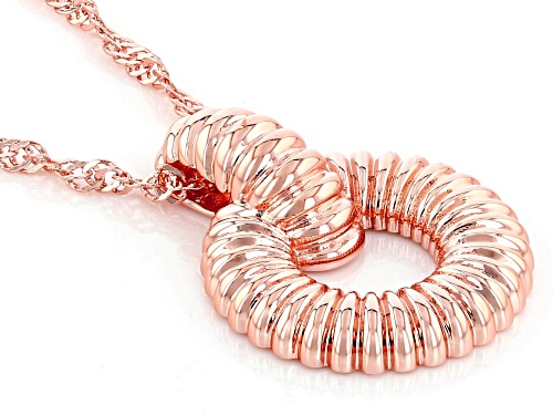 Timna Jewelry Collection™ Copper Ribbed Texture Pendant With Chain